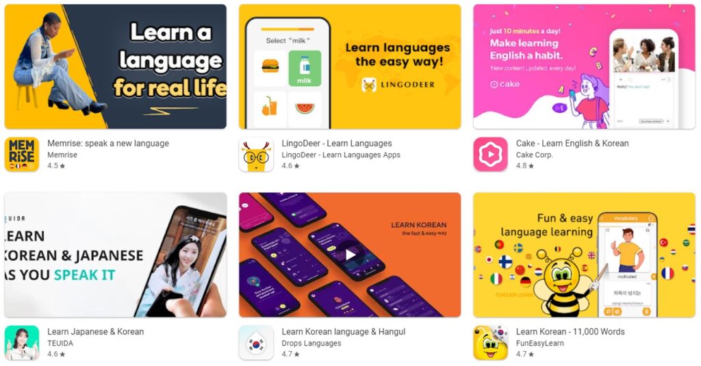 Interactive Korean Language Learning Apps