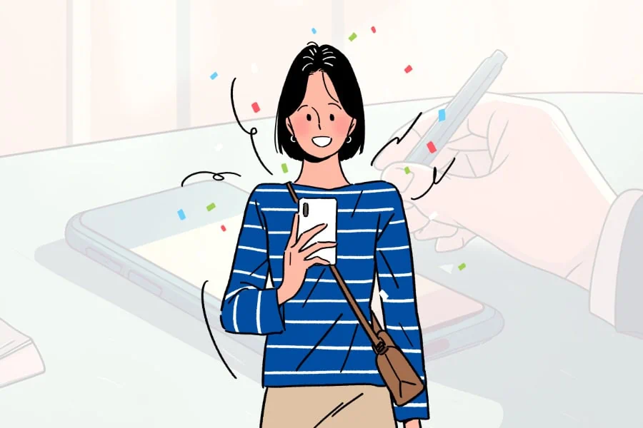 User Reviewing Korean Expressions on App