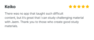 JAEM Korean review - Keiko, There was no app that taught such difficult content, but it's great that I can study challenging material with JAEM