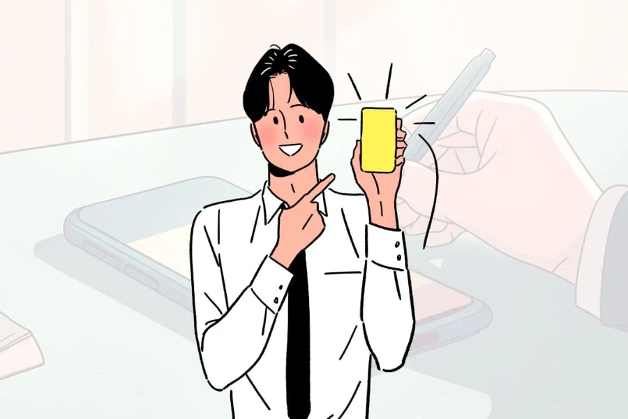 Mobile Screen Showing Korean Learning App