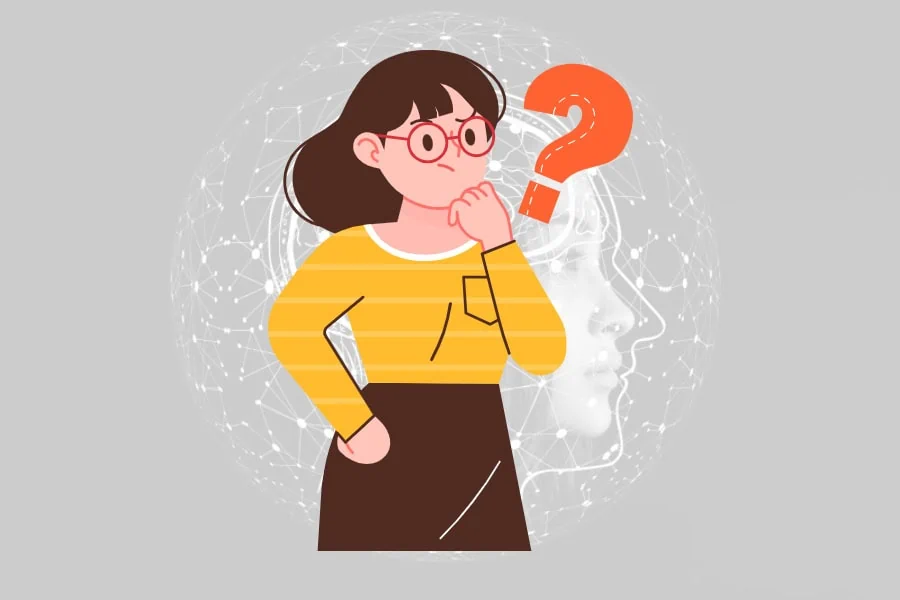 How Can You Start Thinking in Korean for Fluent Speech? 2 How to think in Korean - Transitioning Mindset : Girl thinking image