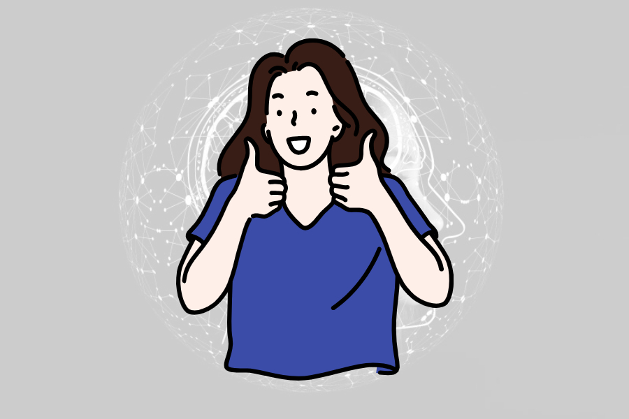 How to think in Korean - Transitioning Mindset : Girl thumb up image
