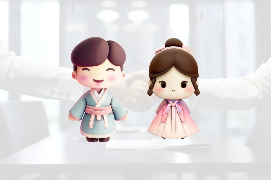 Master Essential Korean Manners - two Korean charaters with smile