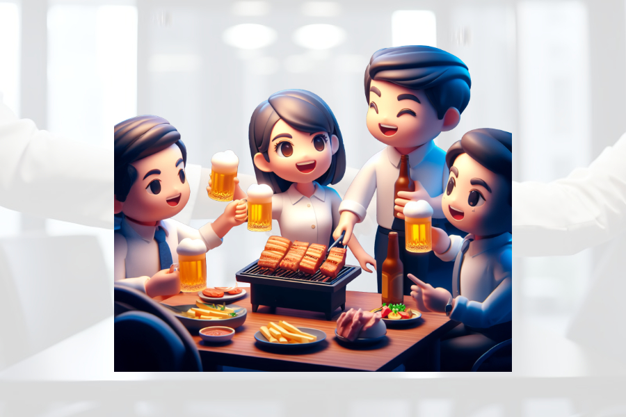 Master Essential Korean Manners - 4 people having beer after work
