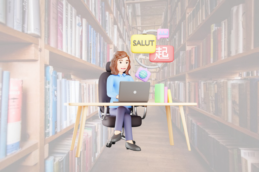 Expand Korean vocabulary - Girl studying Korean with app