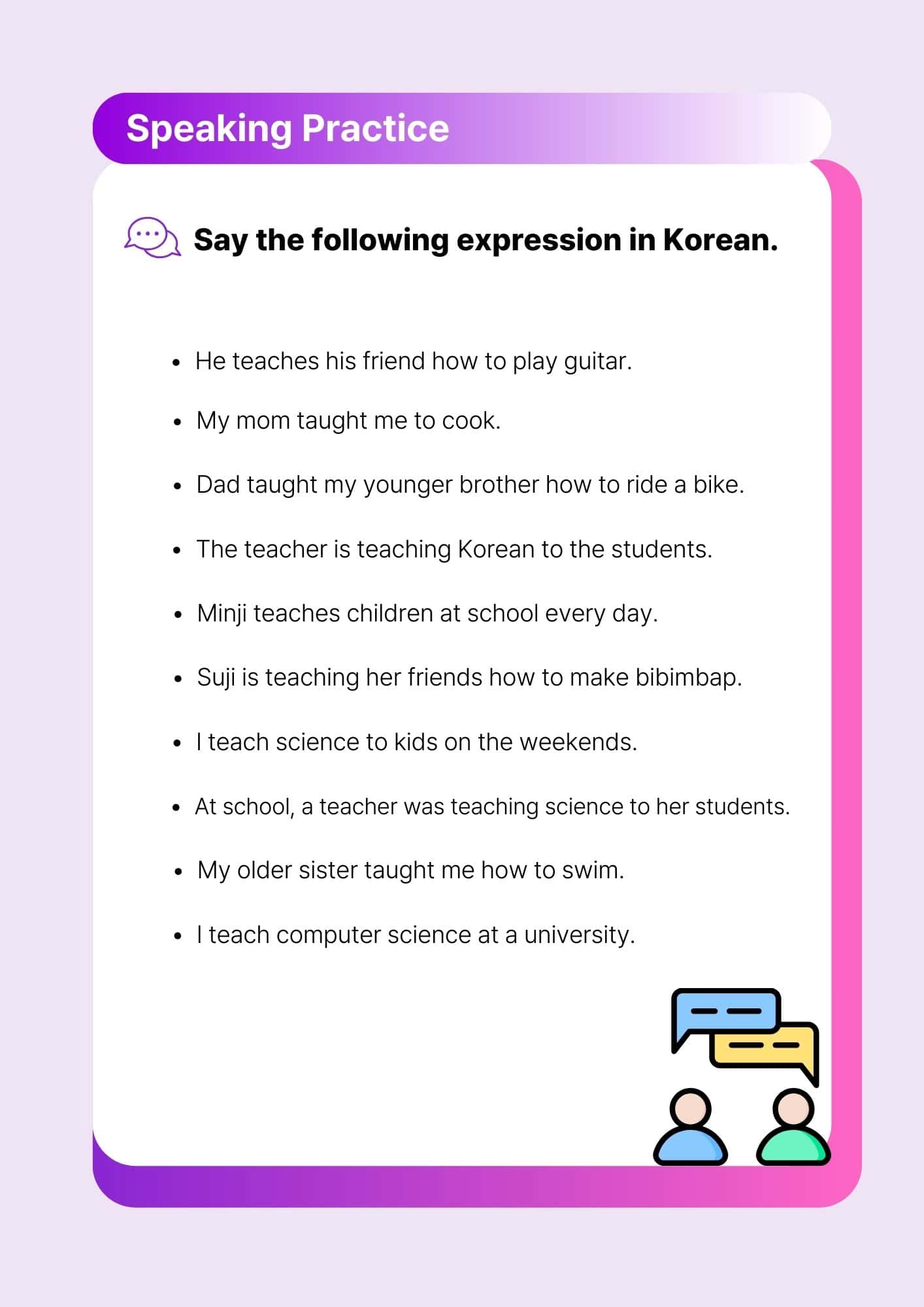 Essential korean verbs book study with 700 sentences
