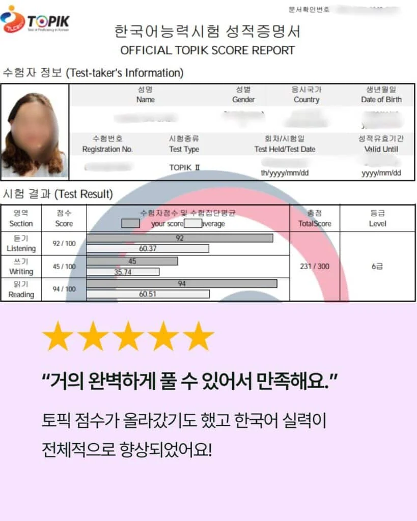 TOPIK 2 Master Program 15 JAEM TOPIK Master Reviews (4)