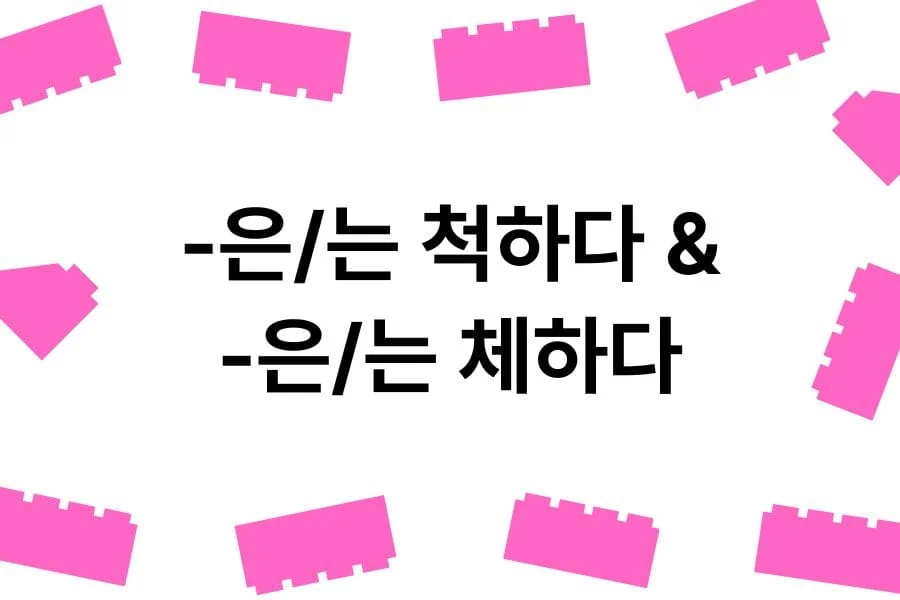 Korean Grammar 35 '-은, 는 체하다, -은, 는 척하다'