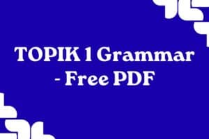 Essential TOPIK 1 Grammar Free PDF – JAEM Korean Blog