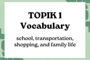 TOPIK 1 Vocabulary You Must Know for the Exam