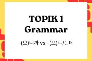 TOPIK 1 Grammar -(으)니까 vs -(으)ㄴ는데