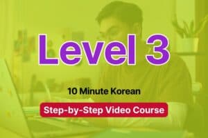 Level 3 - 10 Minute Korean - step by step video course