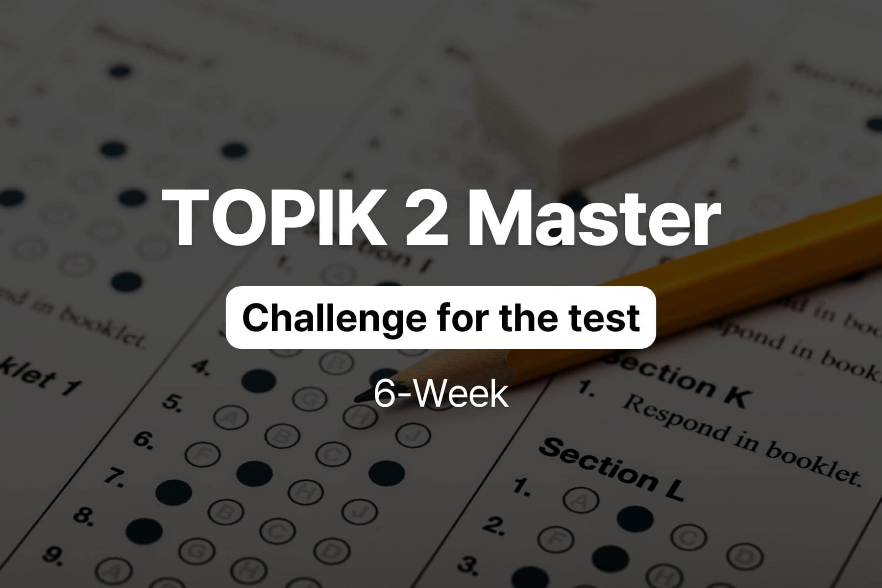 TOPIK 2 Master - 6-week challenge 1 TOPIK 2 Master - challenge for the test - JAEM Korean challenge