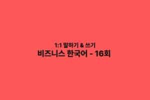 Business Korean 비즈니스 한국어 1on1 16tickets