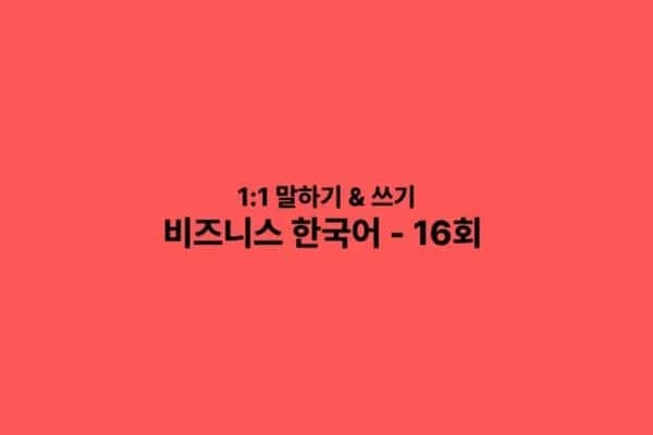 business Korean 16tickets 1on1