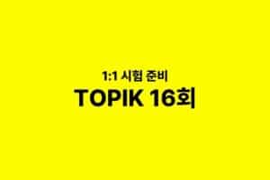 [TOPIK] 토픽 시험 1:1 수업 16회권